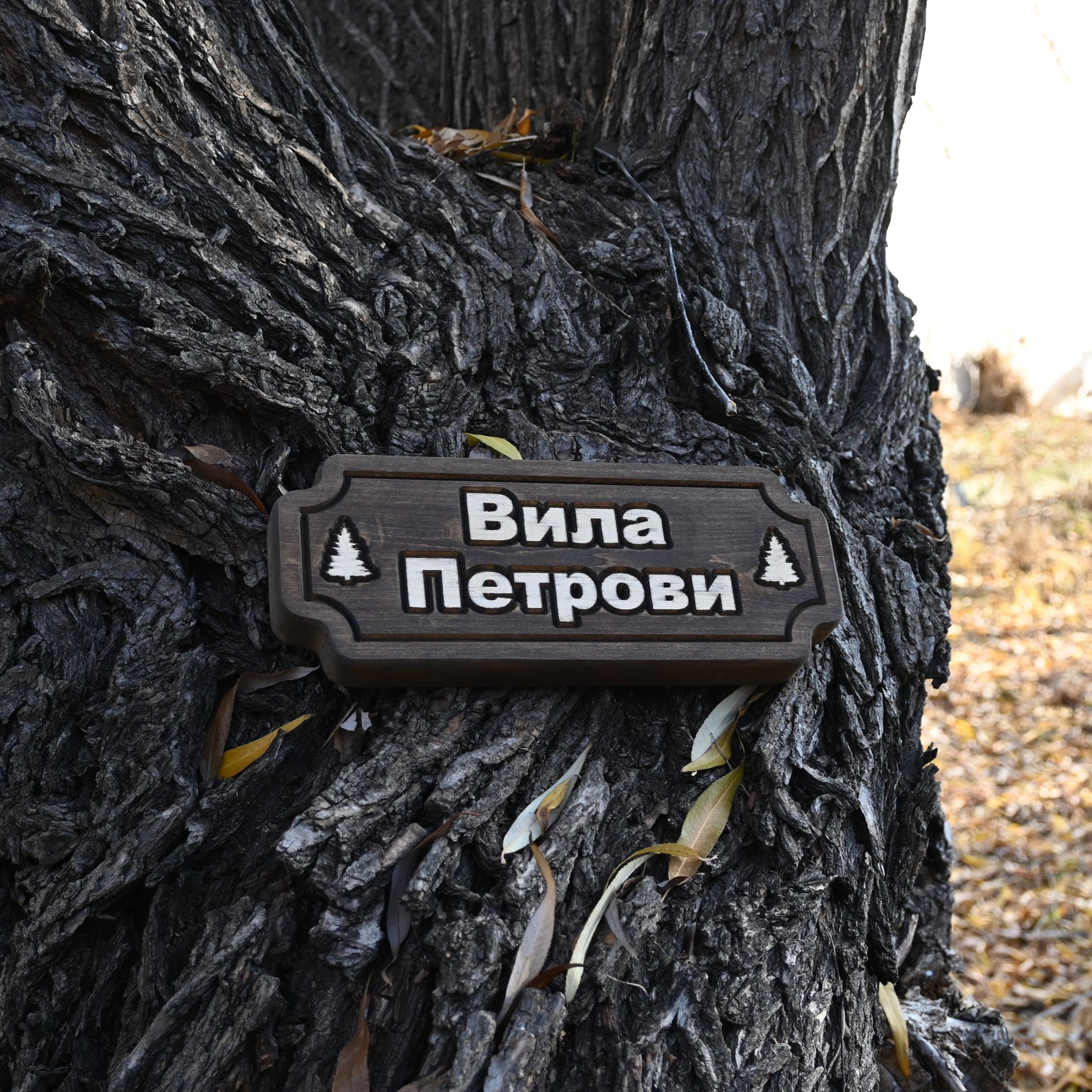 Дървена табела "Балкан" – страничен изглед