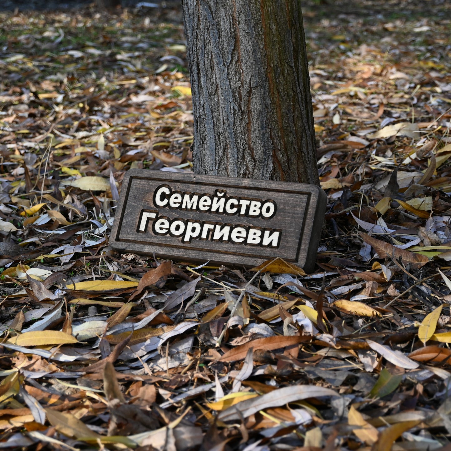 Персонализирана дървена табела форма класик 2 с текст по избор